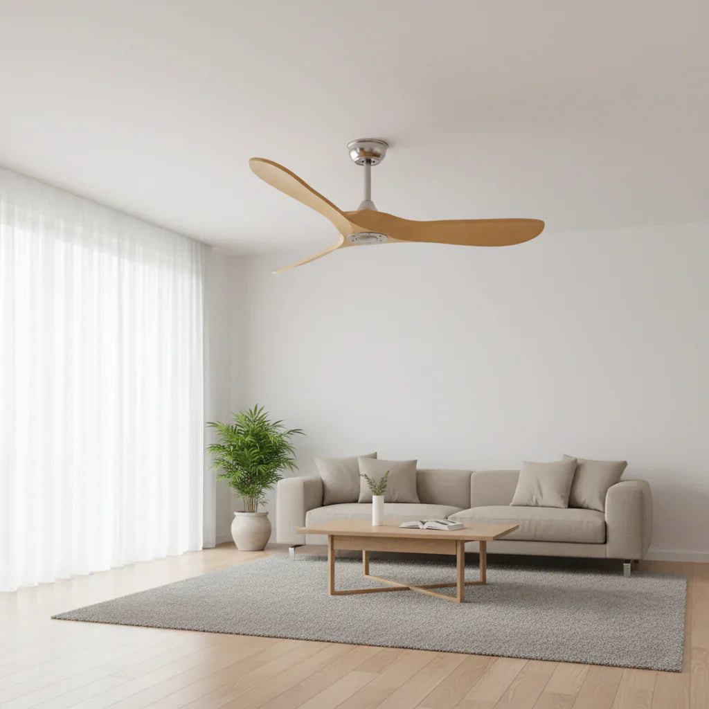 Tramontane — Ventilateur vintage argent et bois clair