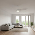 Brise — Ventilateur vintage blanc et bois blanc, LED