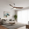 Khamsin — Ventilateur vintage argent et bois foncé, LED